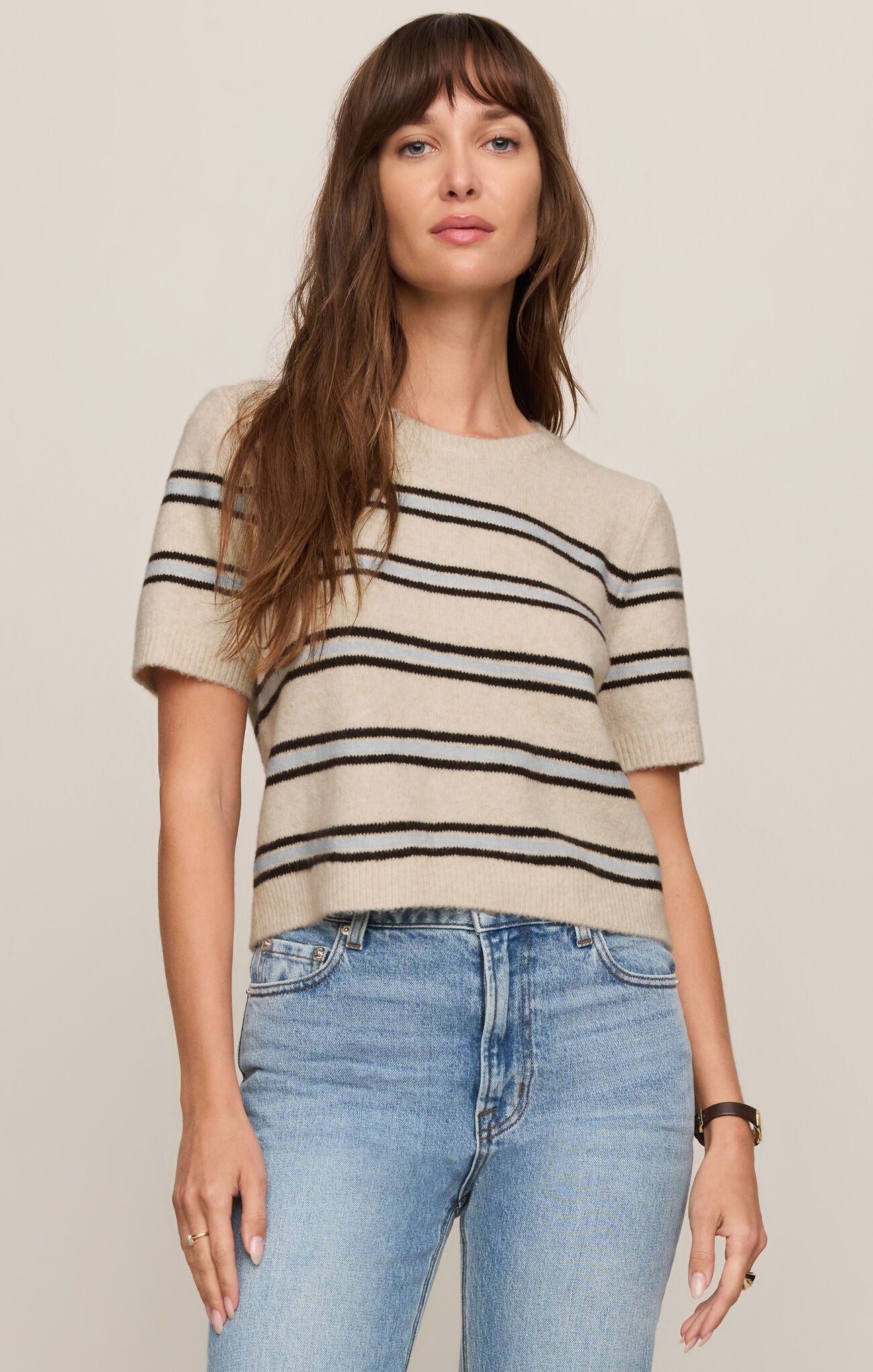Gatewood Stripe Sweater | Light Oatmeal Heather
