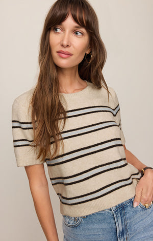 Gatewood Stripe Sweater | Light Oatmeal Heather