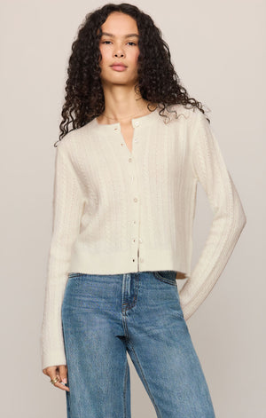 Medina Pointelle Cardigan | Cloud