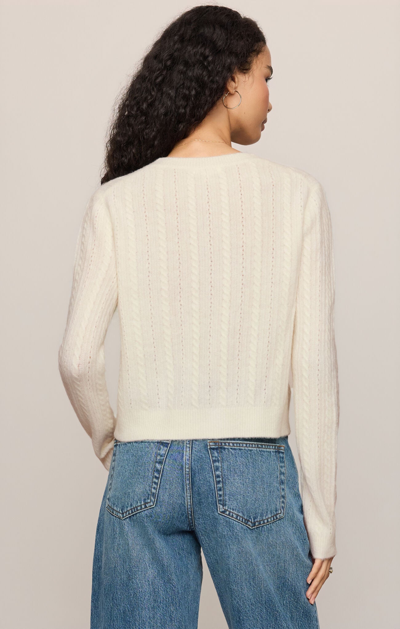 Medina Pointelle Cardigan | Cloud