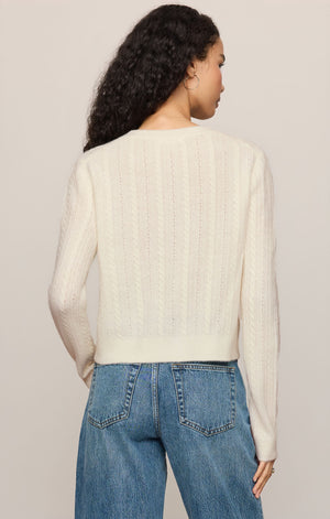 Medina Pointelle Cardigan | Cloud