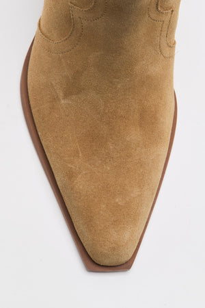 Cat Nap Cowboy Boot | Camel Suede