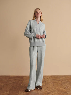 The Wide Leg Pant 28-Blue Green Marl