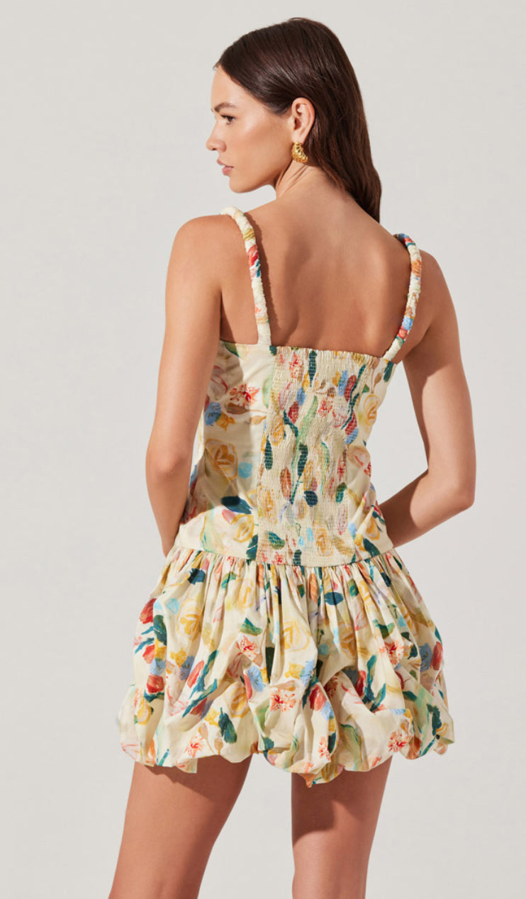 Keyla Dress | Yellow Green Floral