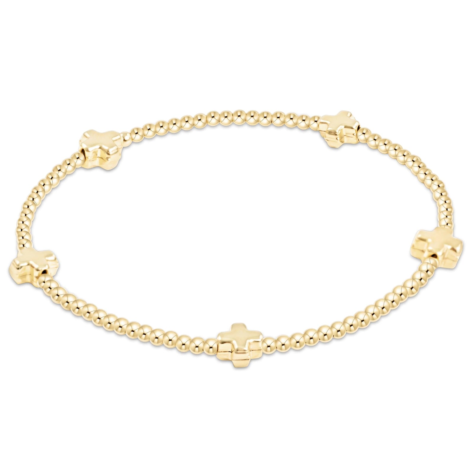 Signature Cross Small 2mm Gold Bracelet | Gold