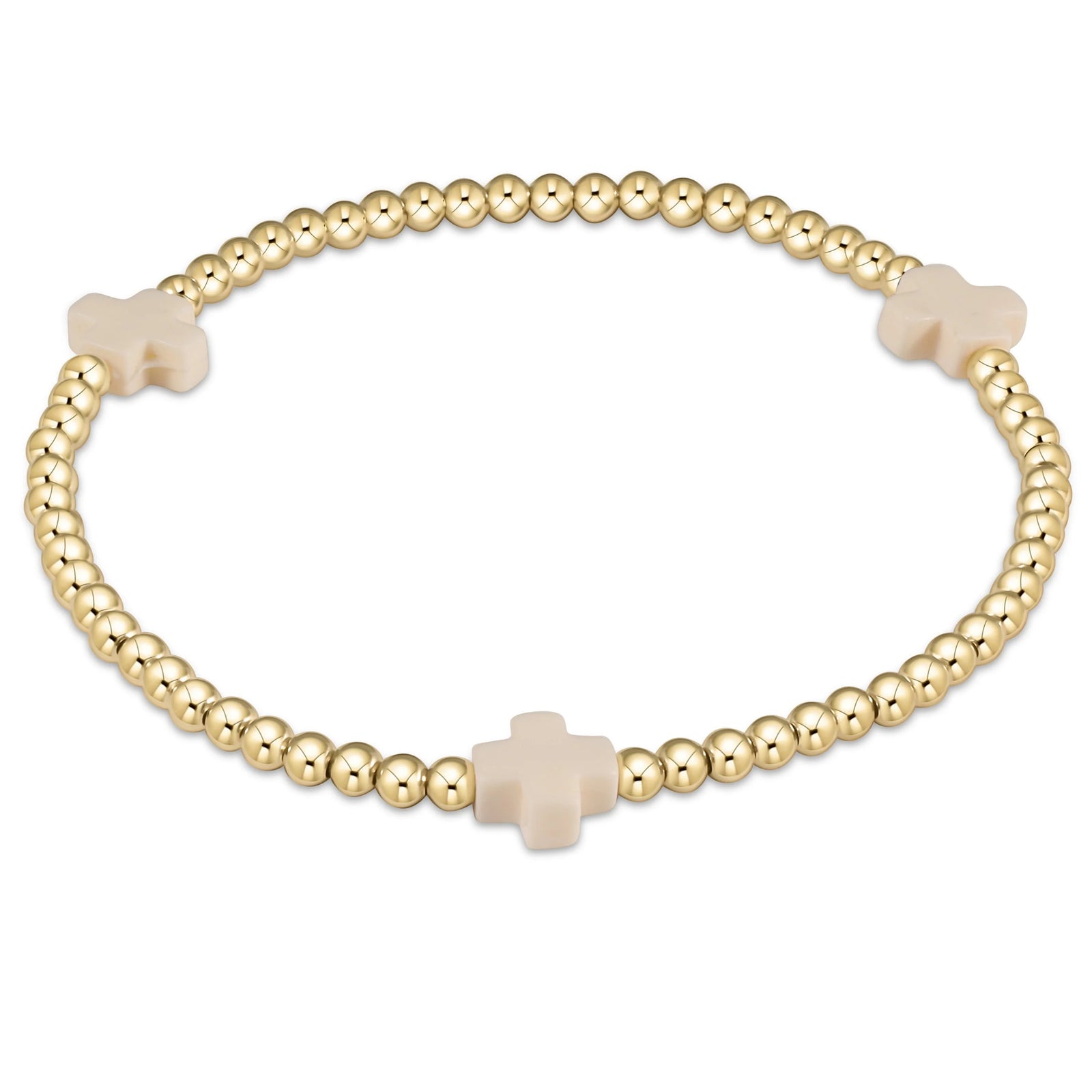 Signature Cross 3mm Gold Bracelet | Off-White