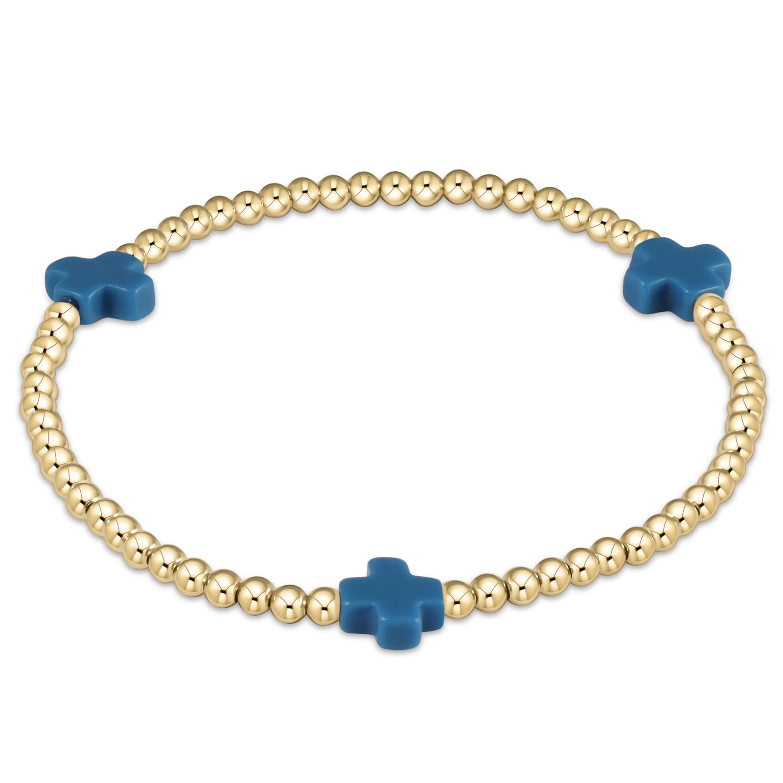 Signature Cross 3mm Gold Bracelet | Cobalt