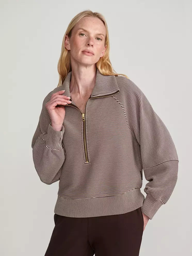 Milano Half Zip Sweat 2.0 | Coffee Birch