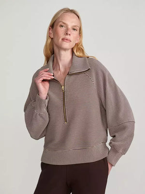 Milano Half Zip Sweat 2.0 | Coffee Birch