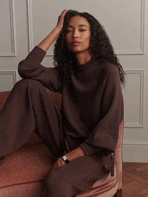Loxley Raglan Boyfriend Sweat | Coffee Bean