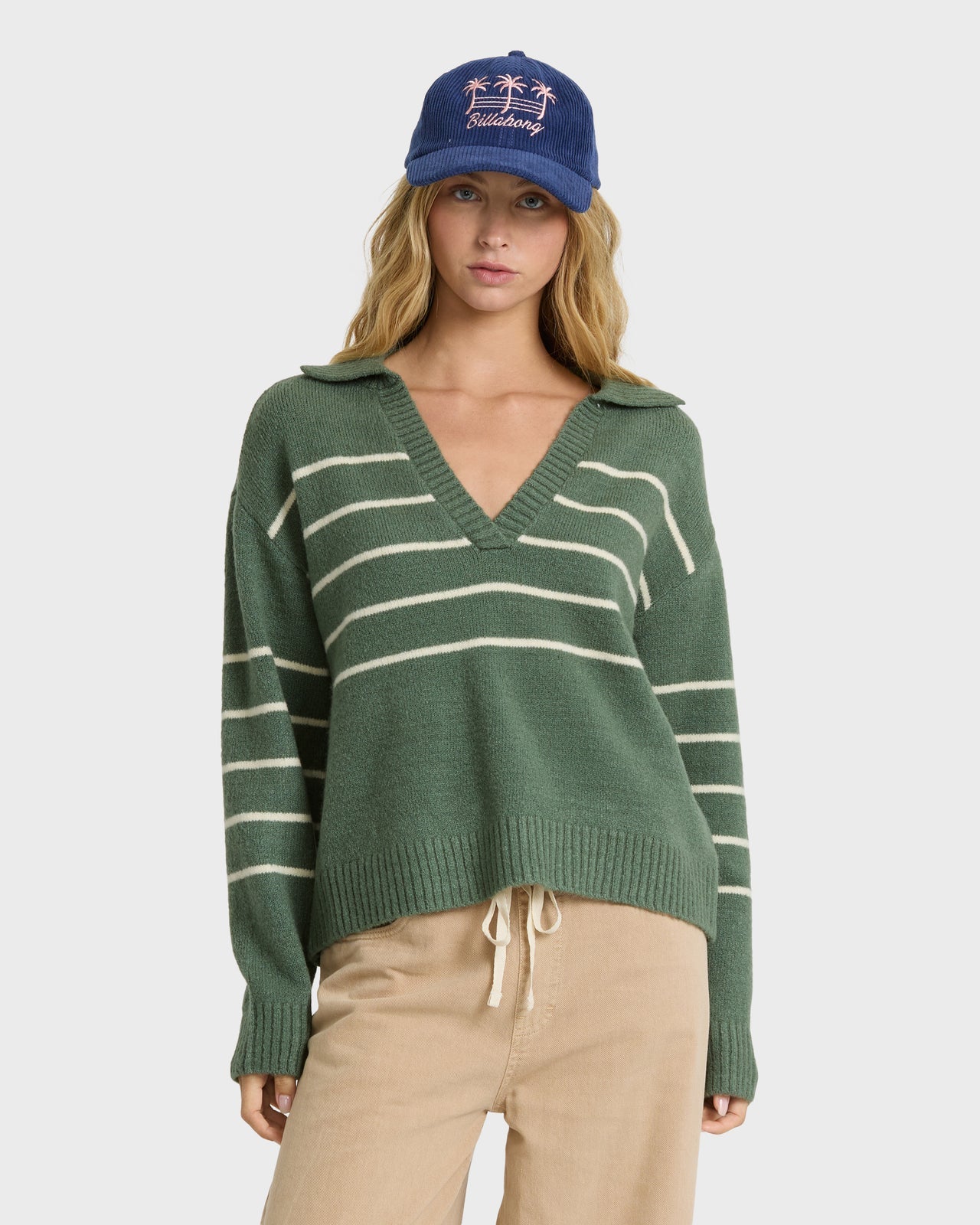 Bennie V Neck Sweater | Rain Forest
