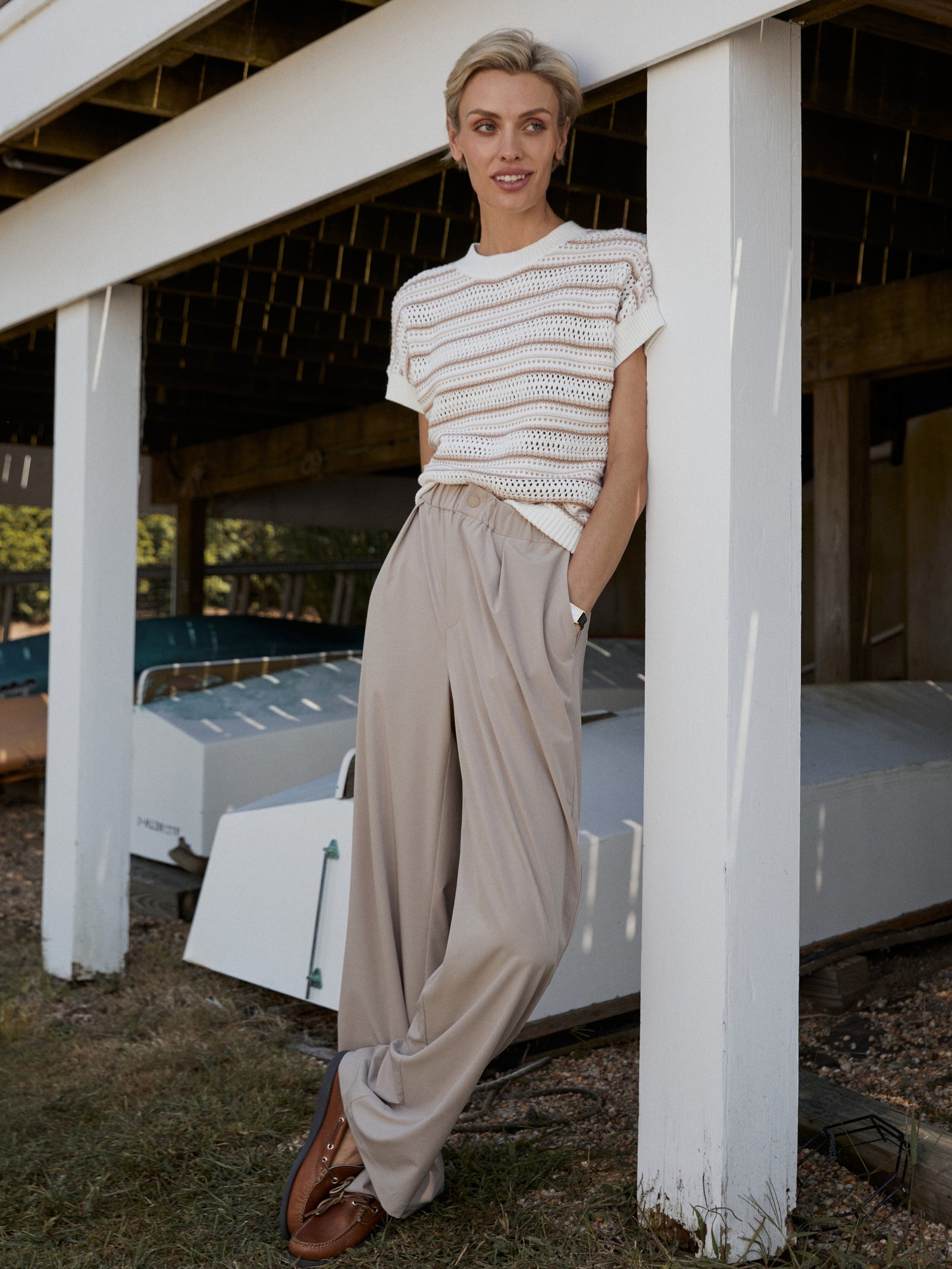 Ciara Stripe Knit Top | Chanterelle Stripe