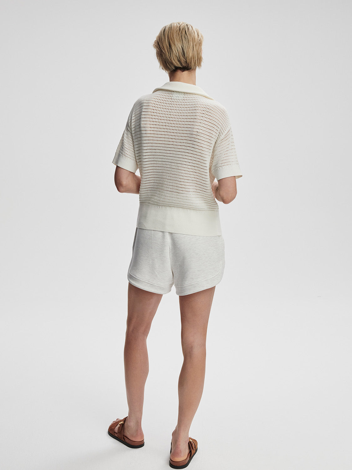 Nali Half Zip Knit Top | Egret