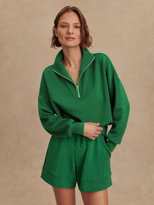 Hawley Half Zip Sweat | Verdant Green