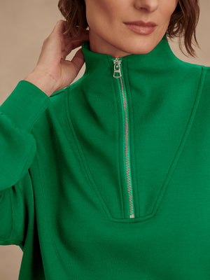 Hawley Half Zip Sweat | Verdant Green