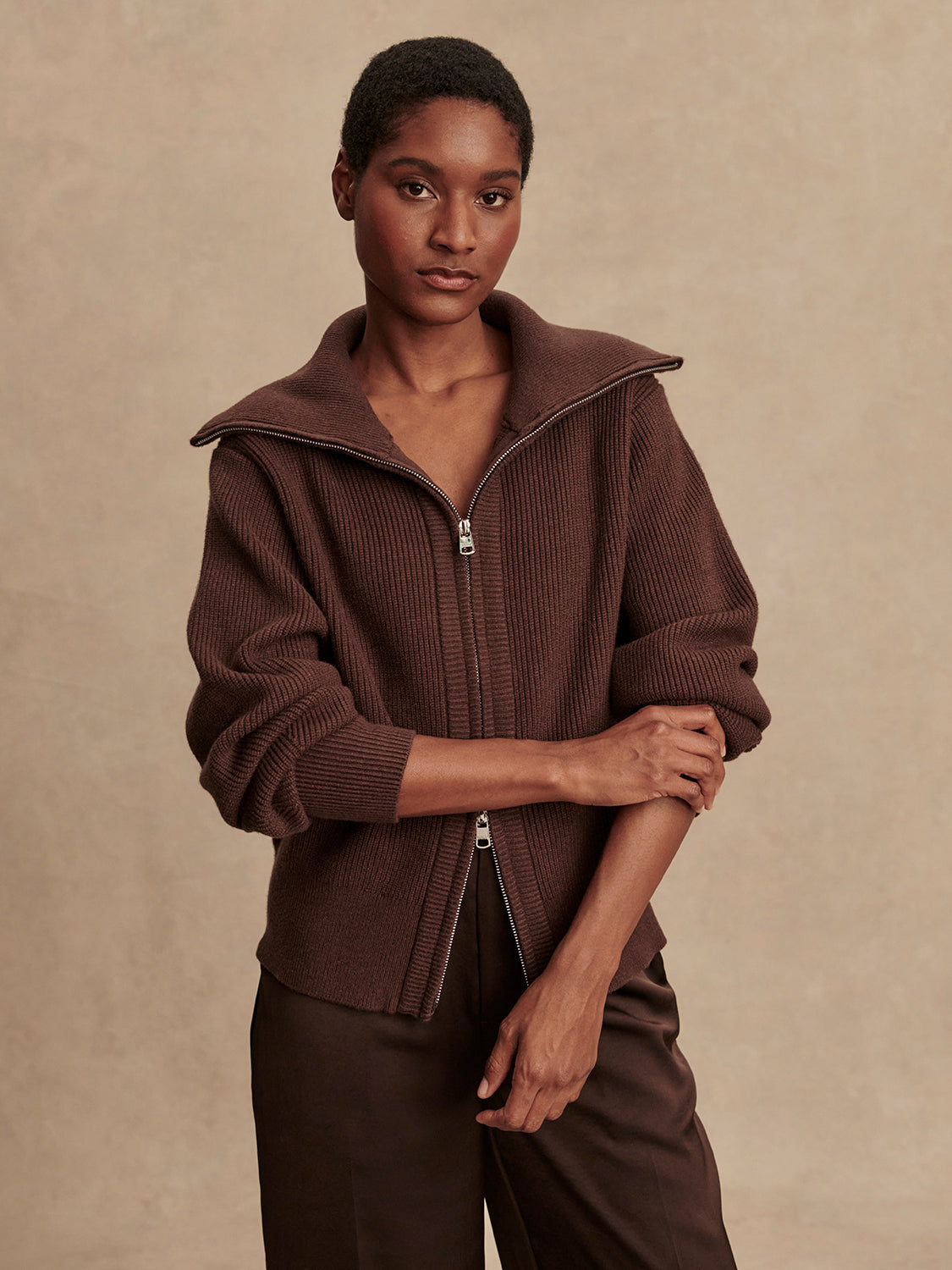 Enrico Knit Jacket | Coffee Bean