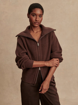 Enrico Knit Jacket | Coffee Bean