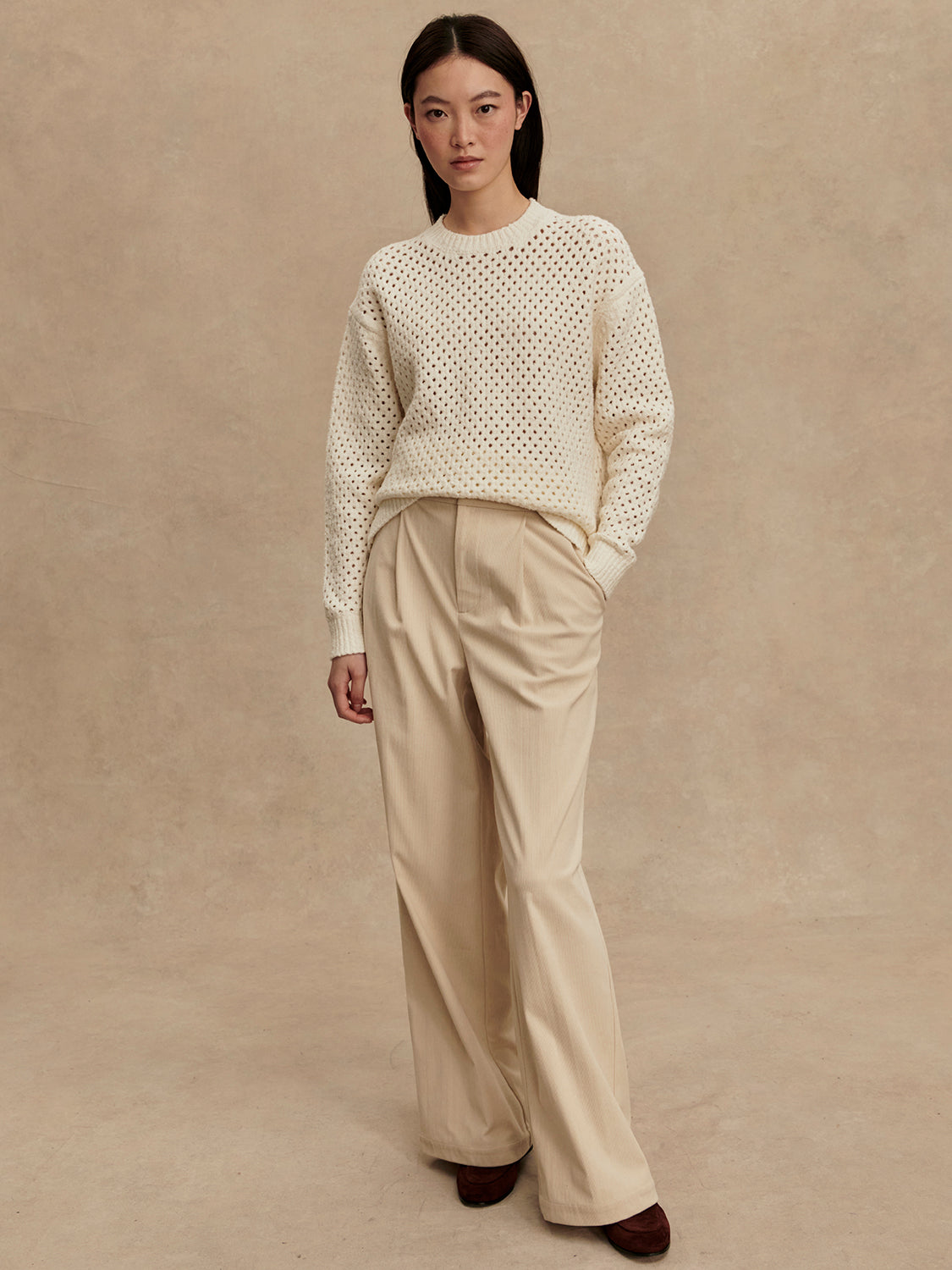 Grady Boucle Knit Sweater | Coconut Milk