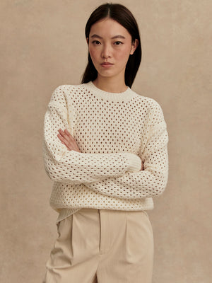 Grady Boucle Knit Sweater | Coconut Milk