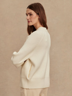 Milo Zip Through Knit Jacket | Egret