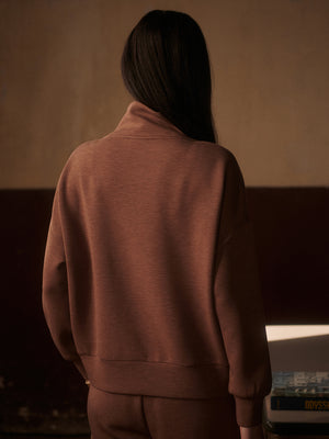 Hawley Half Zip Sweat | Golden Bronze Marl