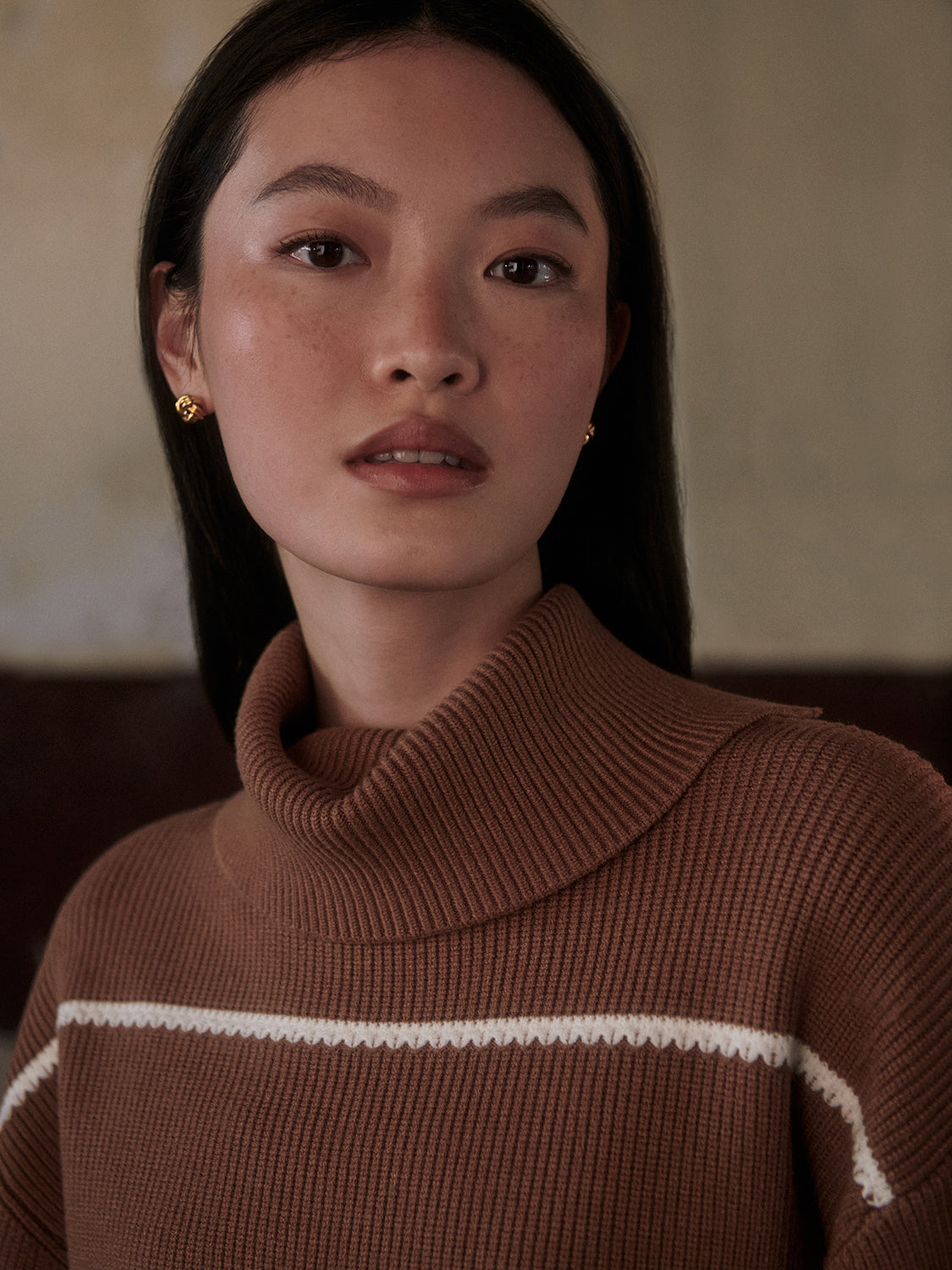 Hamish Stitch Knit Sweater | Golden Bronze