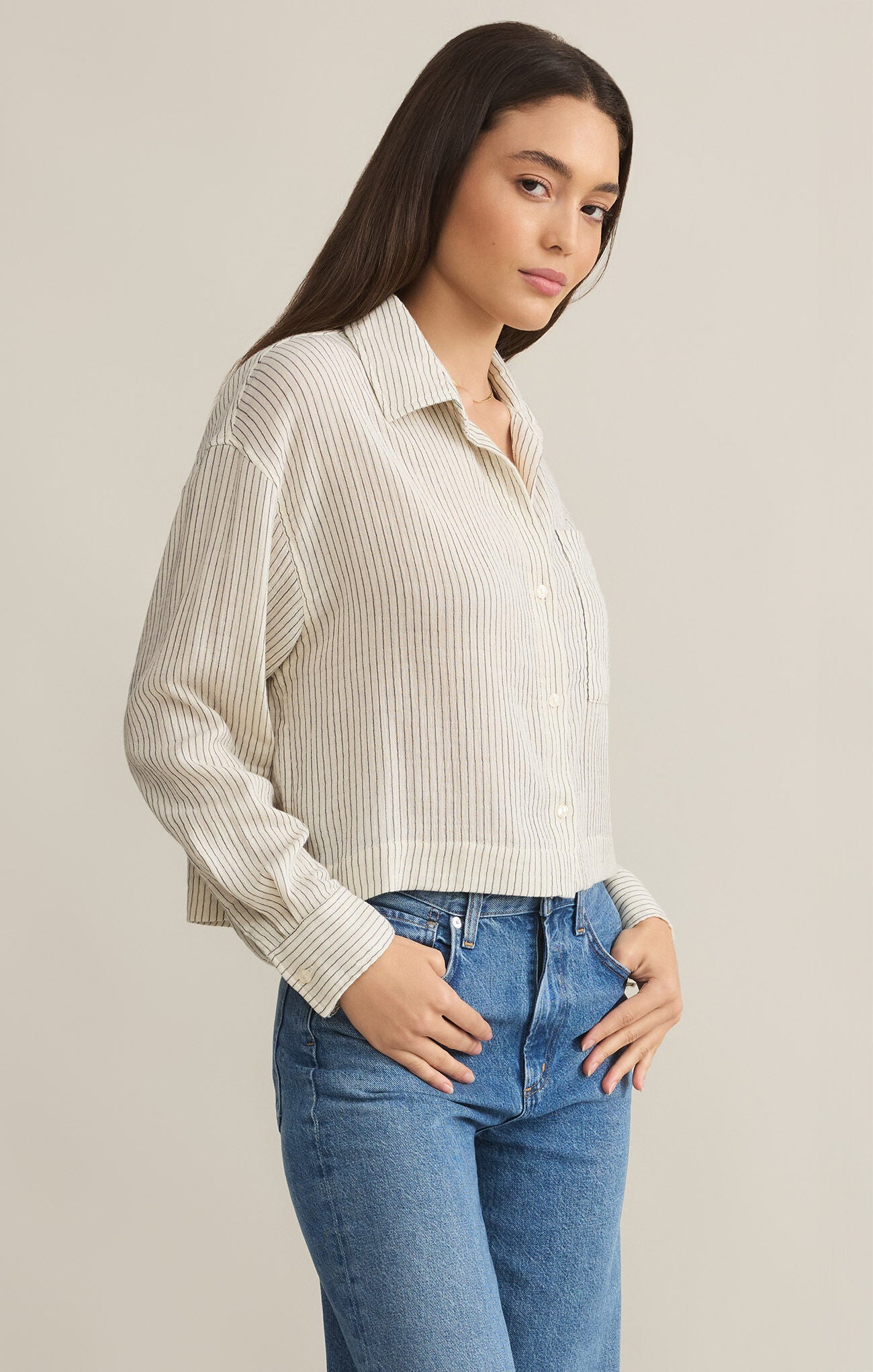 Del Mar Striped Shirt | Natural