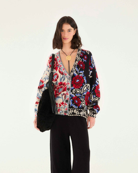 Mixed Valentina Black Knit Cardigan