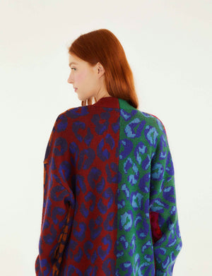 Mixed Ikat Leopard Cardigan