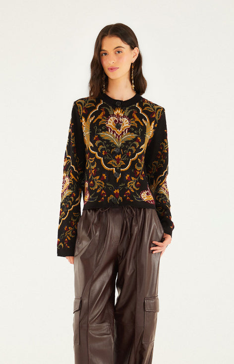 Majestic Hearts Black Knit Cardigan