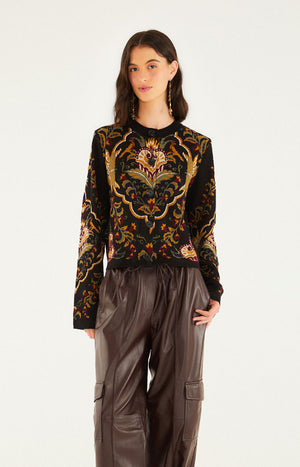 Majestic Hearts Black Knit Cardigan