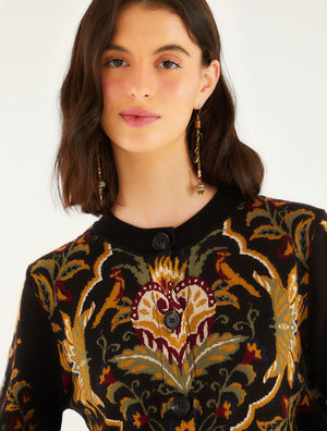 Majestic Hearts Black Knit Cardigan