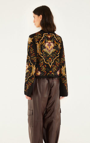 Majestic Hearts Black Knit Cardigan