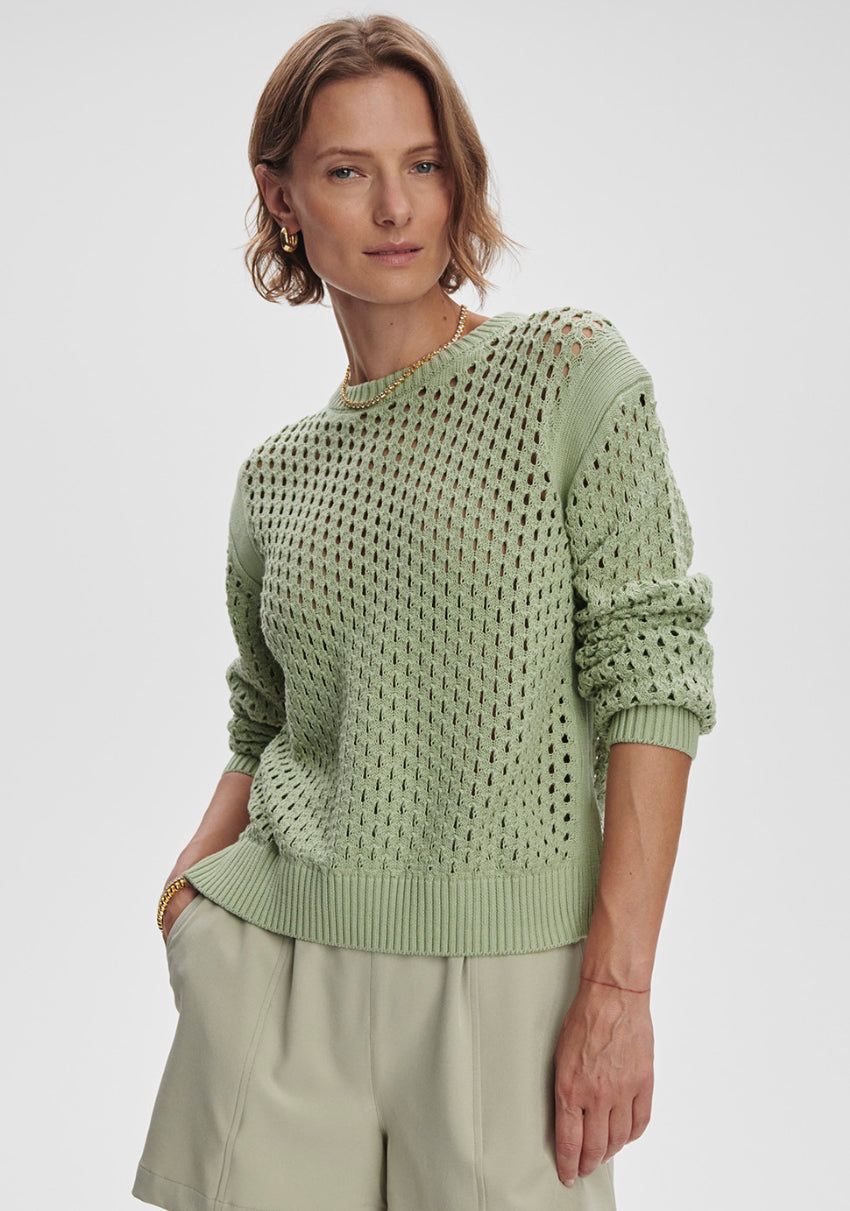 Hains Knit Crew | Snow Sage