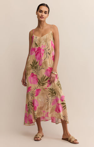 Benson Ula Tropical Midi Dress | Desert Tan