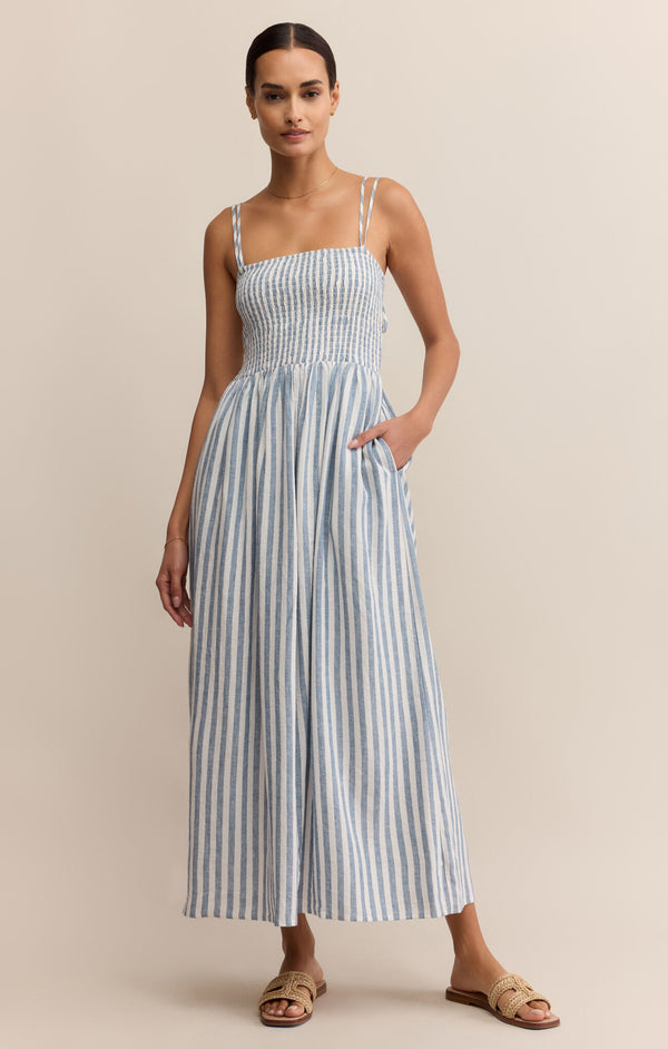 (XS + SMALL) NADINE STRIPED MIDI DRESS - Z SUPPLY