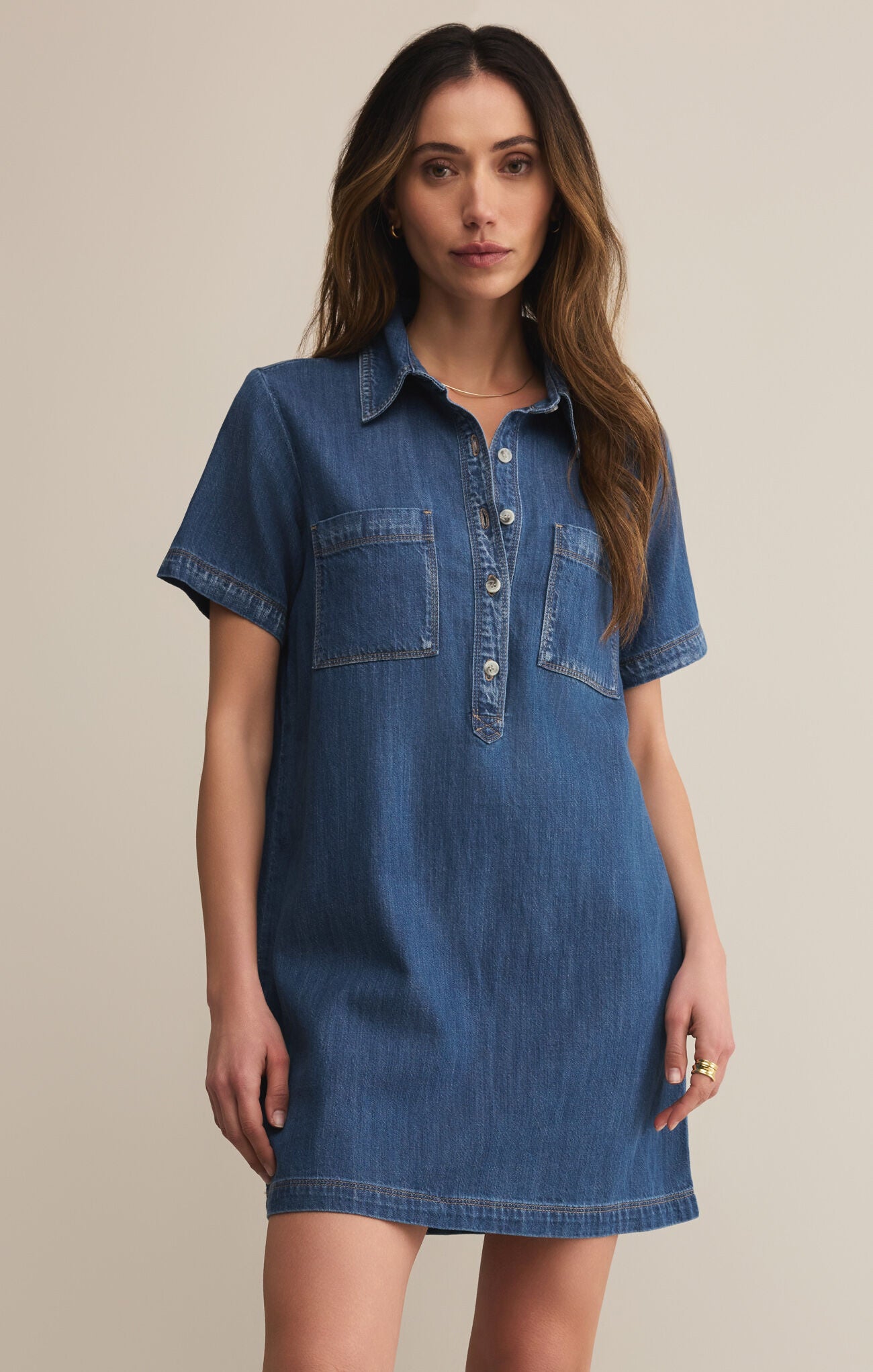 Authentic Denim Mini Dress | Medium Indigo