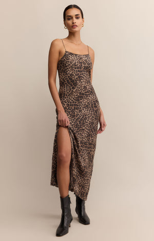 Cielo Leopard Midi Dress | Desert Tan