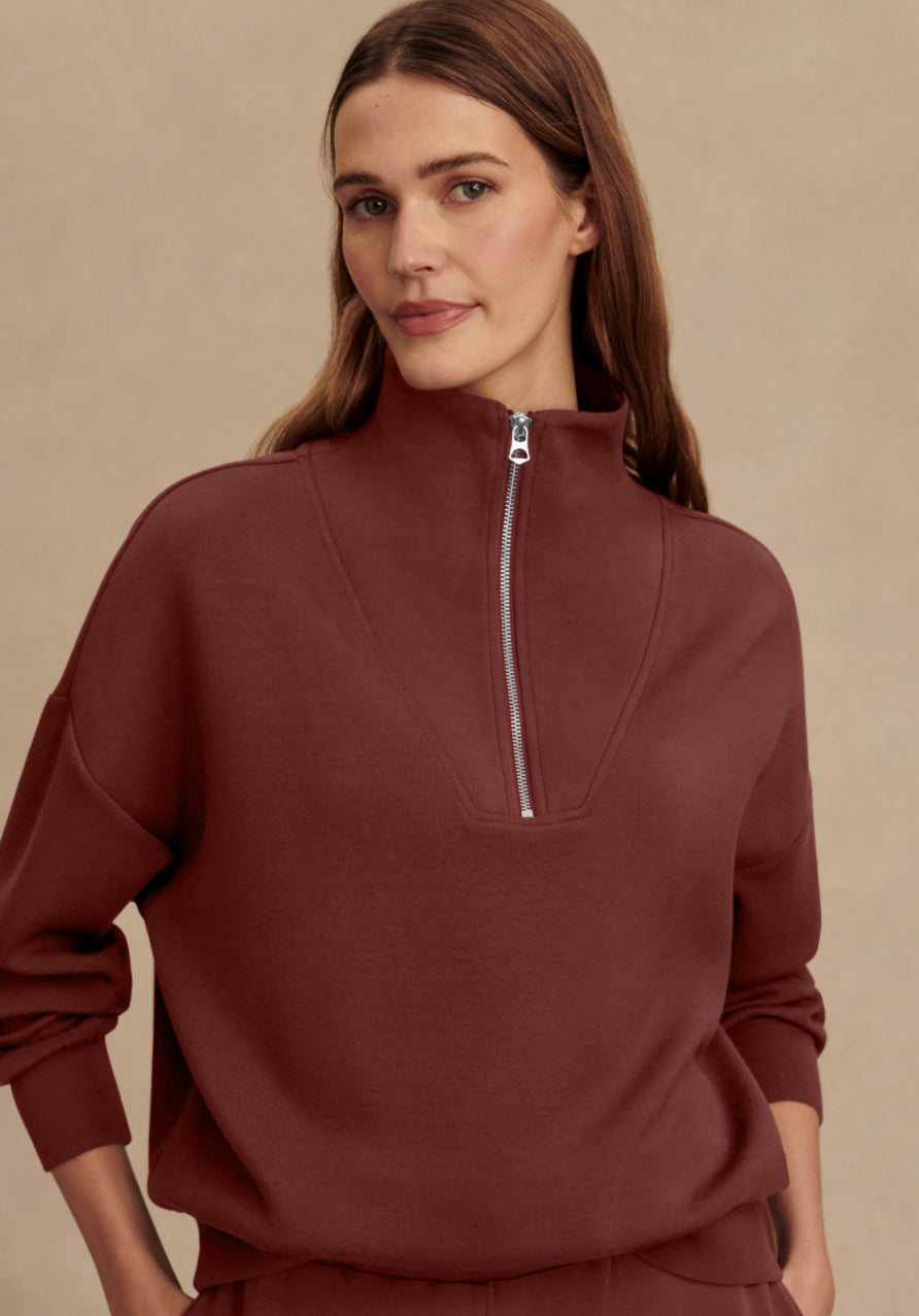 Hawley Half Zip Sweat | Cinnamon