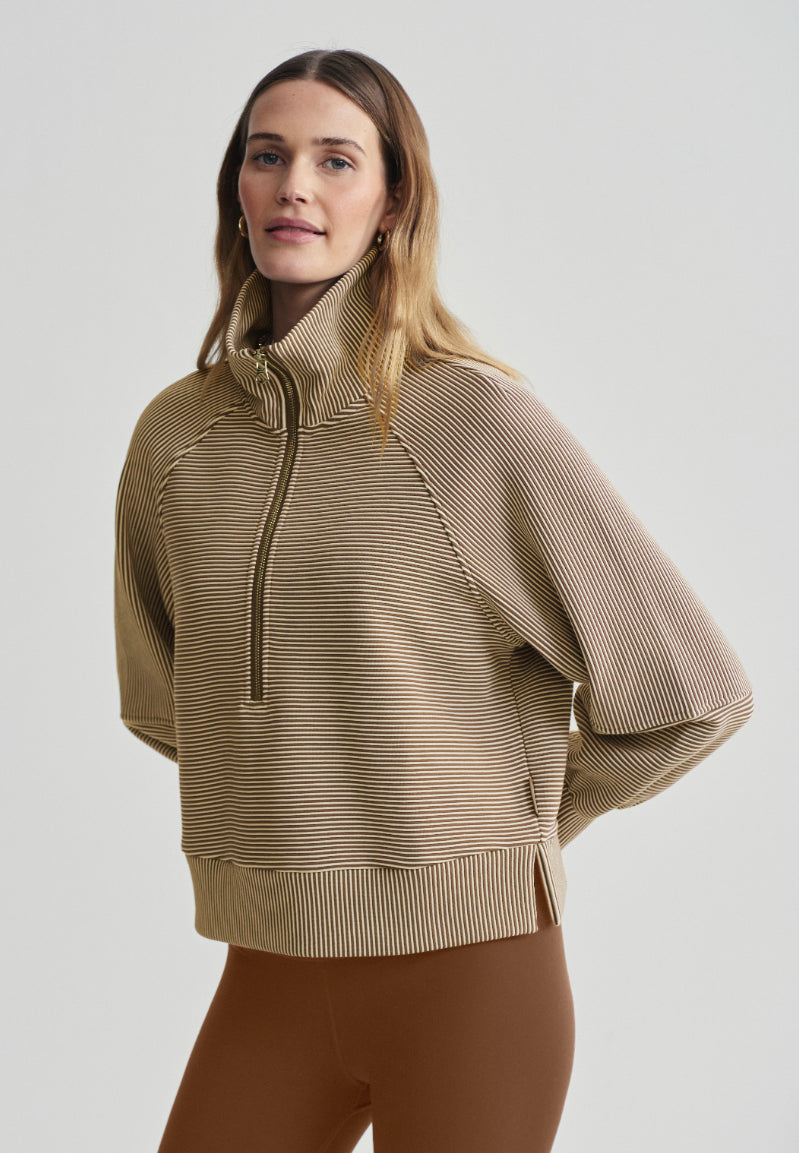 Milano Half Zip Sweat 2.0 | Golden Bronze/Egret