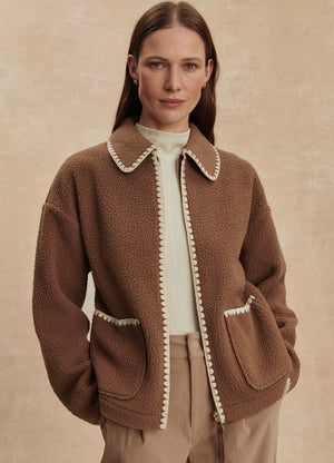 Ruiko Zip Through Fleece | Cocoa Dust