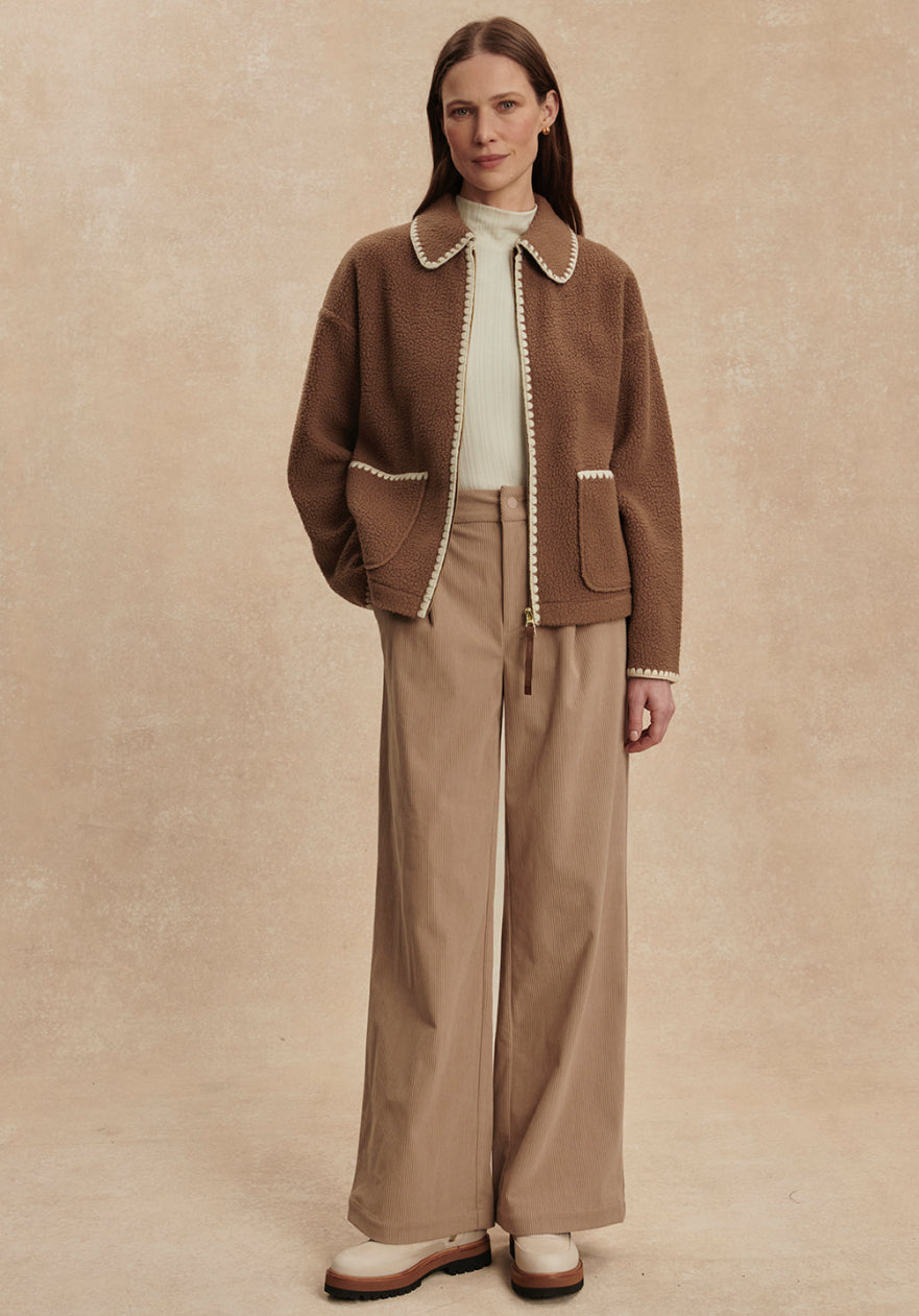 Ruiko Zip Through Fleece | Cocoa Dust