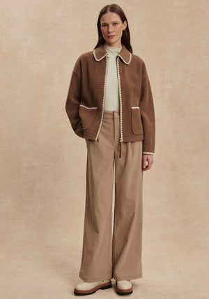 Ruiko Zip Through Fleece | Cocoa Dust