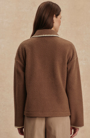 Ruiko Zip Through Fleece | Cocoa Dust