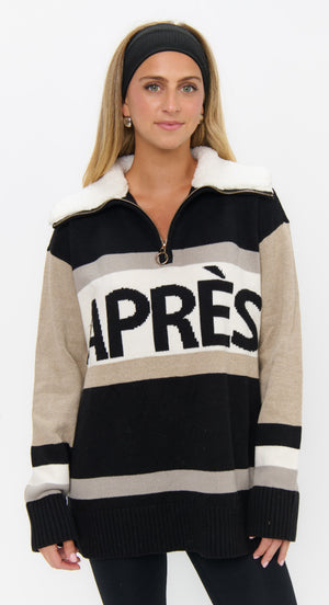 Weston Half Zip Pullover | Apres Stripe Knit