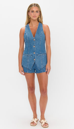 Venture Out Romper | Ripple Indigo