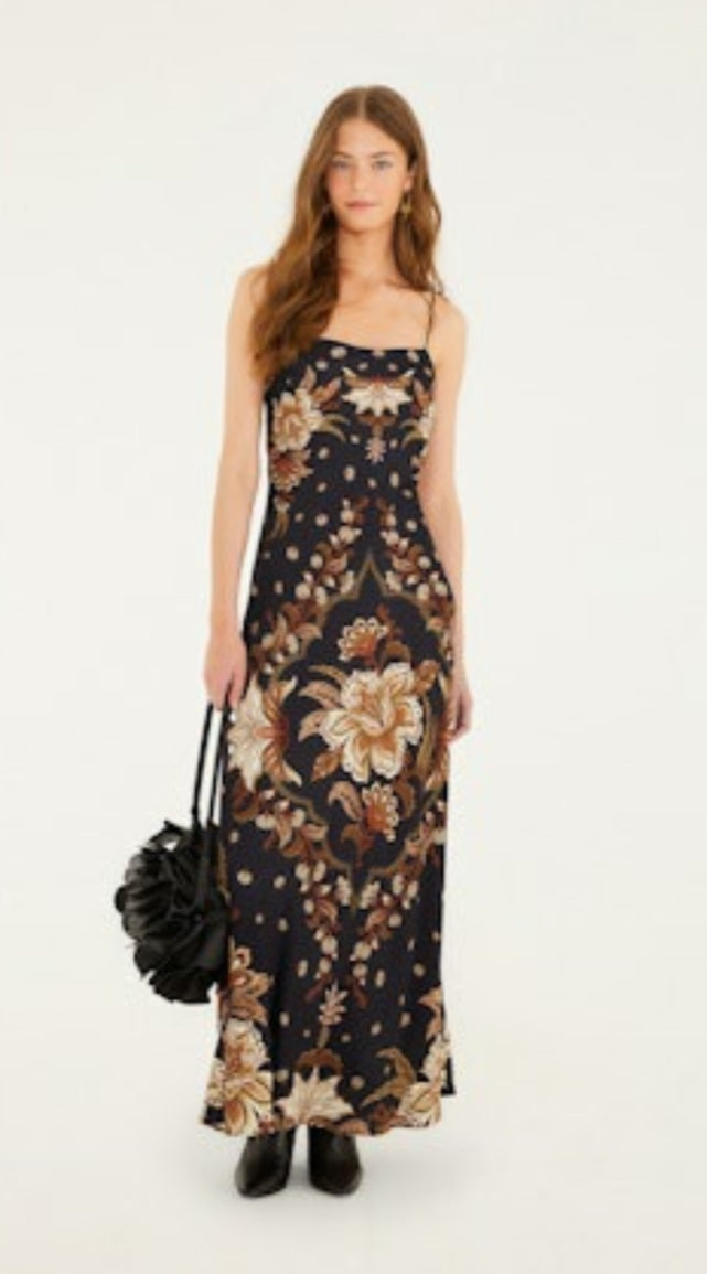 Majestic Garden | Black Slip Dress