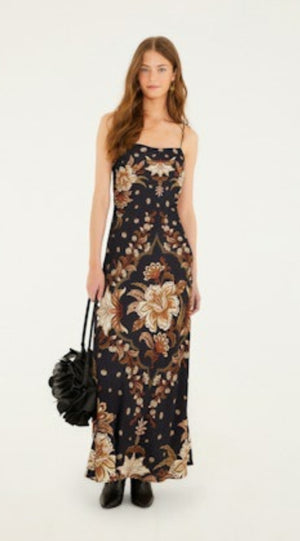 Majestic Garden | Black Slip Dress