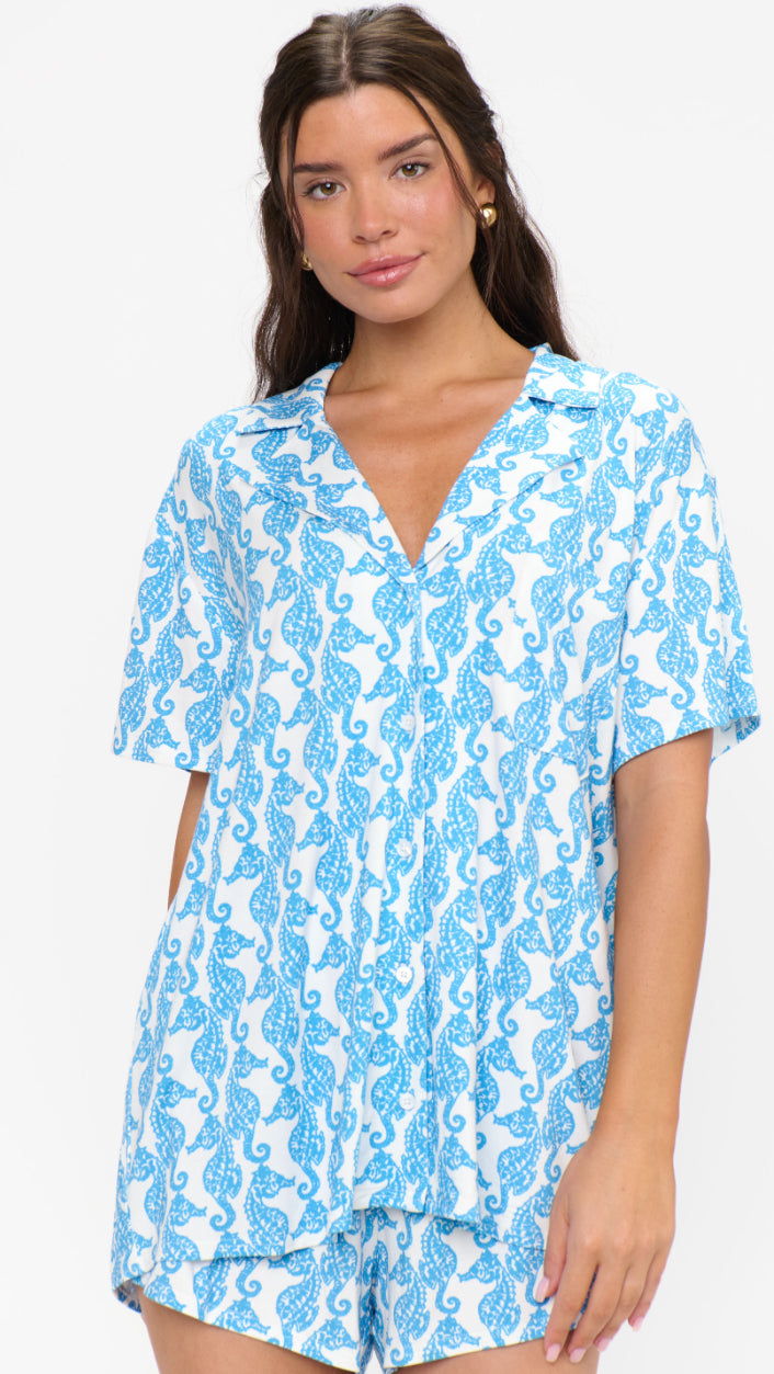 Sunday Morning PJ Set | Seahorse Jersey