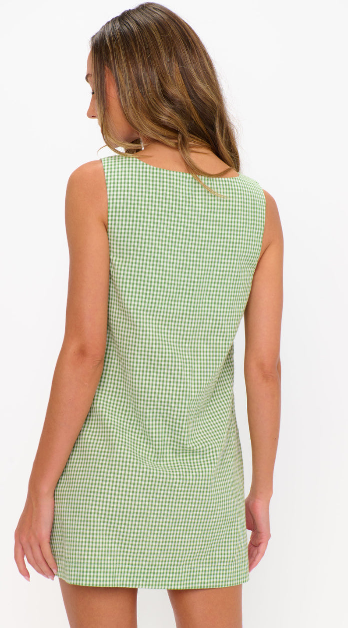 Everly Mini Dress | Field Green Gingham
